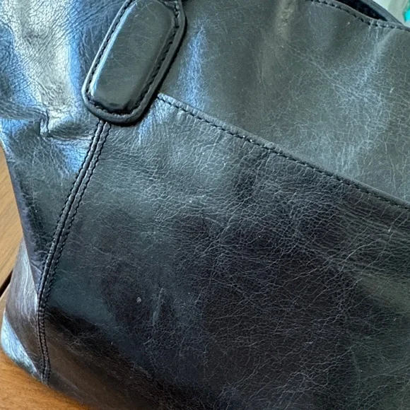 HOBO Black Leather Vintage Tote Bag lots of ❤️ so soft great shape for older bag - Picture 10 of 15